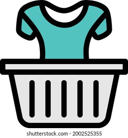 icono de color de la línea vectorial de la cesta de la camisa