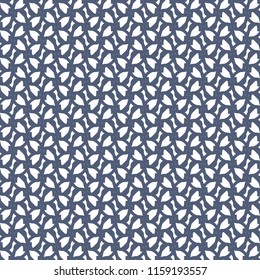 Shirt or blouse with simplistic floral pattern in blue and white. Textile print. Vector illustration.