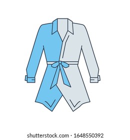 Shirt blue and gray icon. Simple outline colored vector of woman clothes icons for ui and ux, website or mobile application