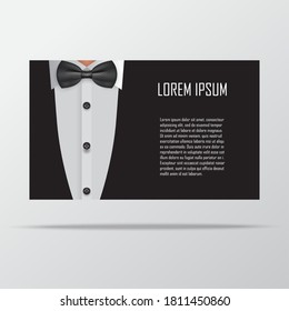 Shirt and bow business template card vector illustration