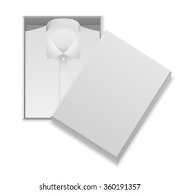Shirt In Box On A White Background.