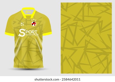 The shirt is bright yellow, which makes it stand out and catches the eye on the field. The collar and sleeves are dark yellow, giving the shirt a stylish look.