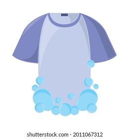 shirt with bubbles laundry isolated icon