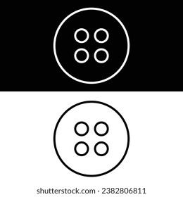 Shirt button Icon Vector, Black and White Version Design
