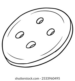 shirt button illustration hand drawn outline vector