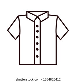 shirt casual fashion men clothes vector illustration line icon