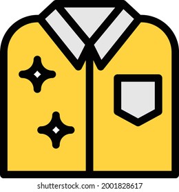 icono de color de línea de vector limpia de camisa