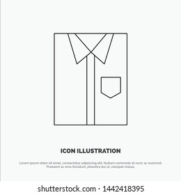 Shirt, Cloth, Clothing, Dress, Fashion, Formal, Wear Line Icon Vector