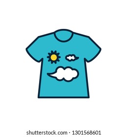 shirt clothes with clouds and sun decoration