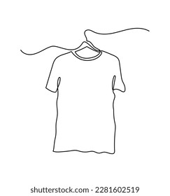 Shirt clothes oneline continuous single editable line art