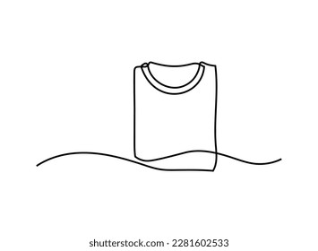 Shirt clothes oneline continuous single editable line art