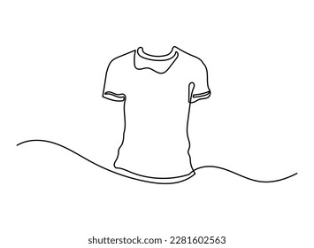 Shirt clothes oneline continuous single editable line art