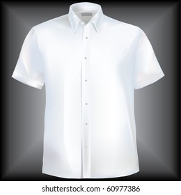 Shirt with collar and half sleeves in mesh