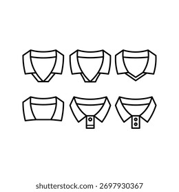 shirt collar icon set vector illustration