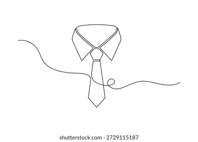 Cuello de camisa y corbata continua de una línea de dibujo minimalista ilustración de desgaste formal