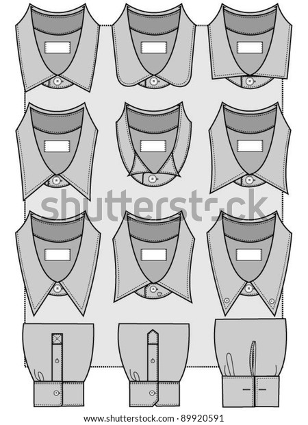 Shirt Collars Cuffs Vector Illustration Stock Vector (Royalty Free ...