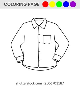 Página para colorear de camisa para niños