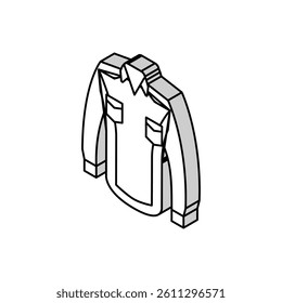 shirt denim isometric icon vector. shirt denim sign. isolated symbol illustration