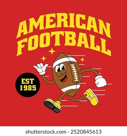 Shirt Design of American Football Mascot Character
