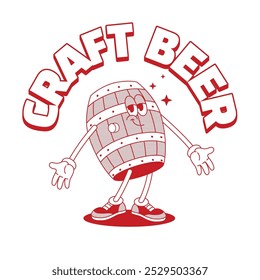 Shirt Design of Beer Barrel Mascot Character