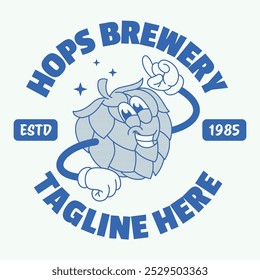 Shirt Design of Cheerful Hop Mascot Character