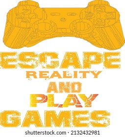  shirt design gamepad with firetrack on grunge brickwall and gaffiti lettering composition.