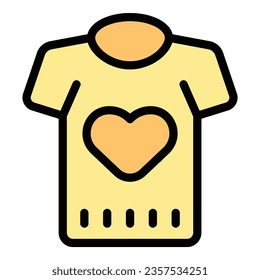 Shirt design icon outline vector. Top uniform. Short sleeve color flat