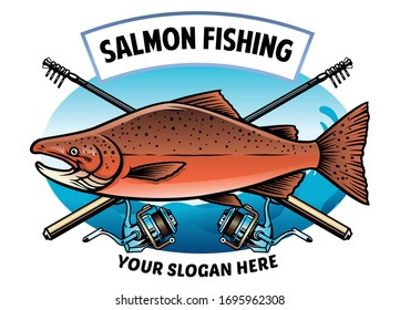 shirt design of salmon fishing