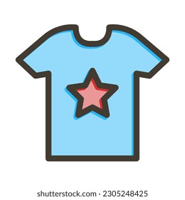 Shirt Design Thick Line Filled Colors For Personal And Commercial Use.
