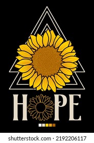 Vector de diseño Shirt Hope Sunflower Vintage