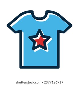 Shirt Design Vector Thick Line Filled Dark Colors Icons For Personal And Commercial Use.

