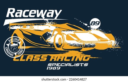 shirt design of vintage formula car racing, vector classic race car illustration poster and tee shirt, vector of old vintage racing car t- shirt design