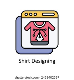 Shirt Designing vector filled outline Icon Design illustration. Graphic Design Symbol on White background EPS 10 File