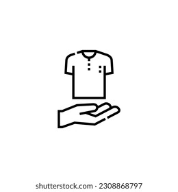shirt donation icon vector graphic with colors