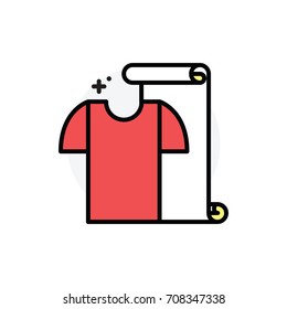 shirt and fabric  concept Isolated Line Vector Illustration editable Icon