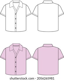 Shirt Fashion Flat Editable Templates Stock Vector (Royalty Free ...