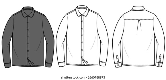 SHIRT FASHION FLAT SKETCH TEMPLATE