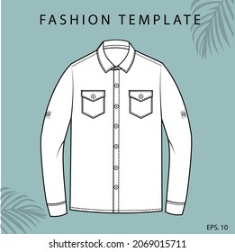 SHIRT FASHION FLAT SKETCH TEMPLATE
