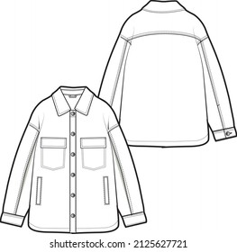 Shirt Fashion Flat Template Vector Sketch Stock Vector (Royalty Free ...