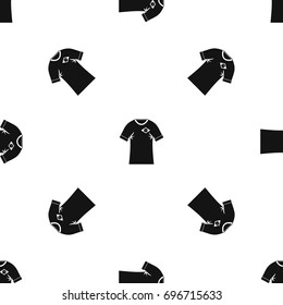 Shirt with the flag of Brazil sign pattern repeat seamless in black color for any design. Vector geometric illustration