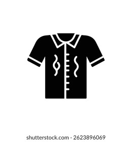 Shirt with Fragrance Scent Lines Icon, Black Filled Freshness Symbol