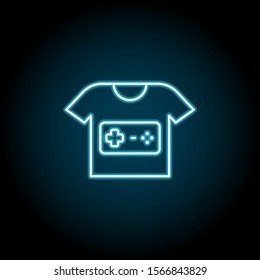 Shirt, game blue neon icon. Simple thin line, outline vector of esport icons for ui and ux, website or mobile application