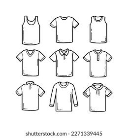 shirt handrawn doodle illustrations vector