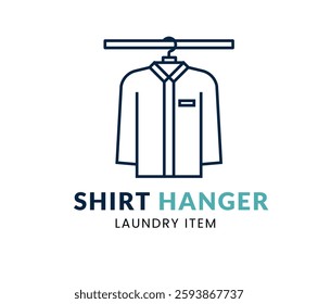 Shirt Hanger line Icon Set . Clothes Item Vector Illustration