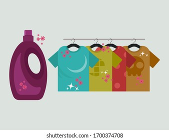 Shirt hanging and  laundry deodorize vector illustration