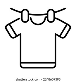 A shirt hanging on string, concept of hygiene and cleaning