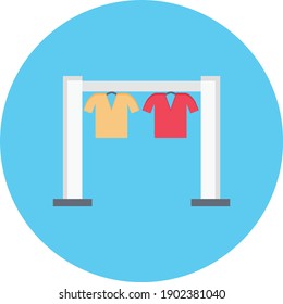 icono de color plano del vector colgante de la camisa