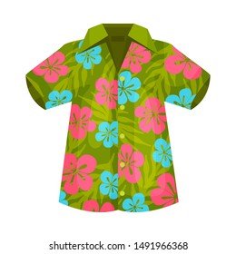 Shirt in the Hawaiian style. Vector illustration on a white background.