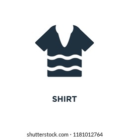 Shirt icon. Black filled vector illustration. Shirt symbol on white background. Can be used in web and mobile.