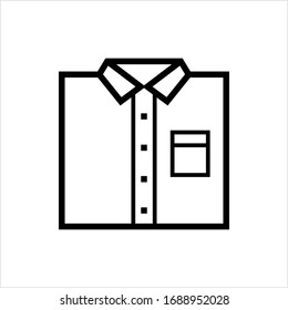 Shirt Icon, Cloth Icon, Upper Body Garment With Collar, Sleeves And Cuffs Vector Art Illustration